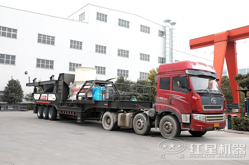 半掛車牽引小型移動(dòng)碎沙機(jī) 半掛車牽引小型移動(dòng)碎沙機(jī)