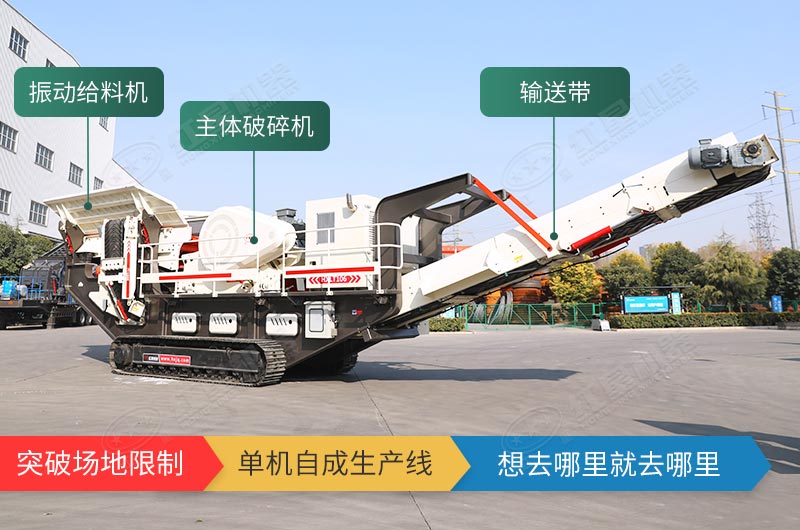 履帶式移動破碎站，獨立轉場無需牽引
